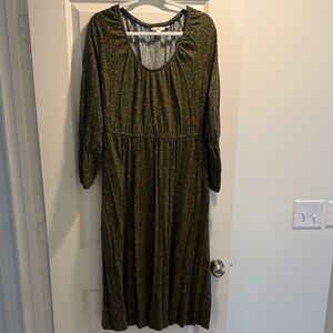 Boden Knit Green Patterned Dress